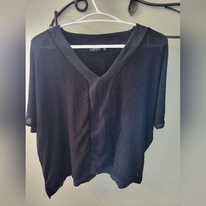 Gluen semi-sheer oversized black top in size XS